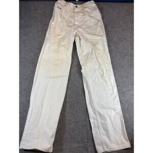 Vintage Levis Pants Womens Size 27 White Canvas High Waist Comfort Relaxed